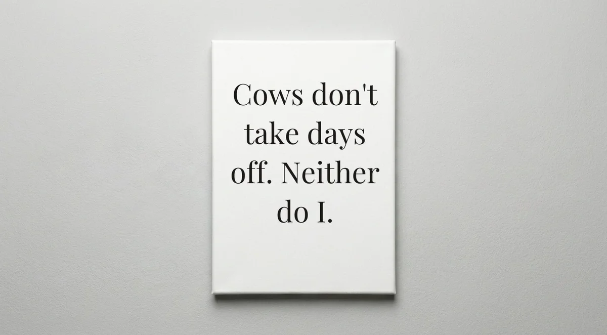 Dairy Farmer quote wall art - canvas print