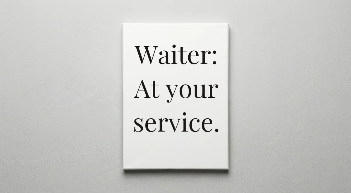 Waiter quote wall art - canvas print