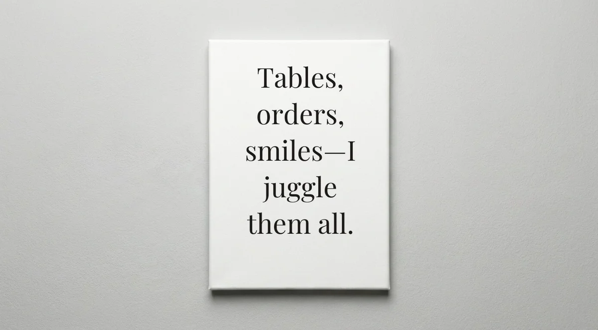 Waitress quote wall art - canvas print