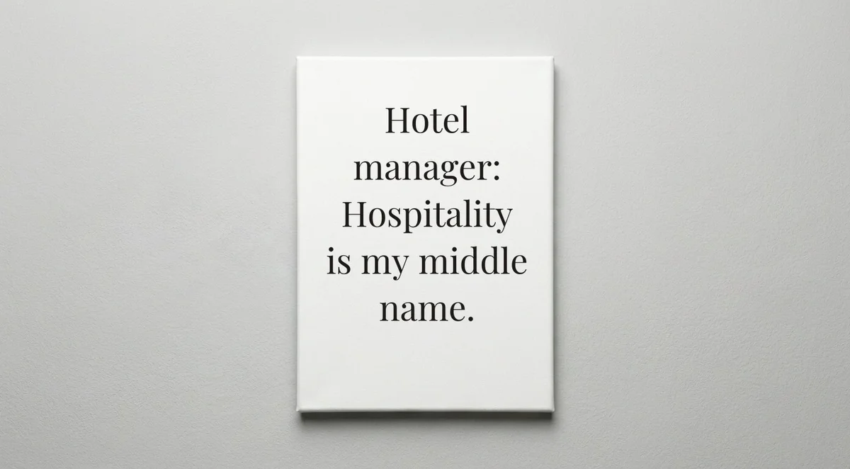 Hotel Manager quote wall art - canvas print
