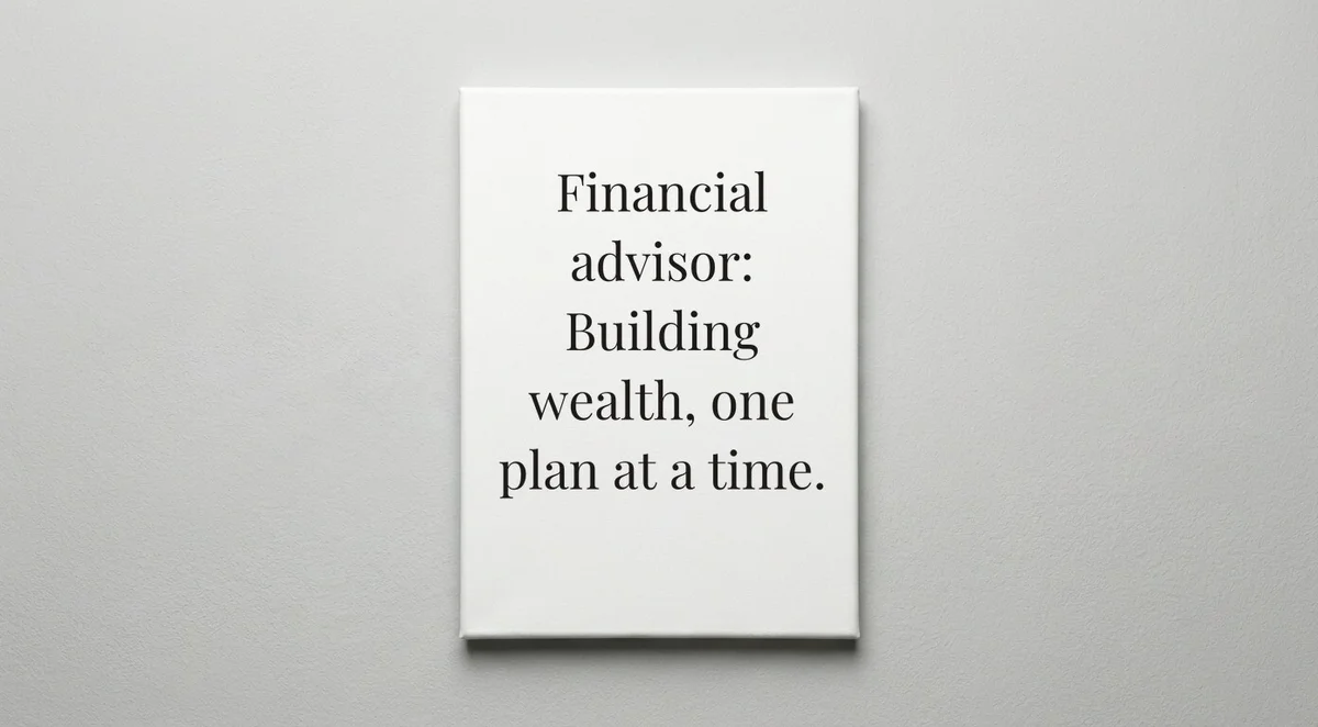 Financial Advisor quote wall art - canvas print
