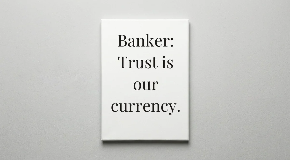 Banker quote wall art - canvas print