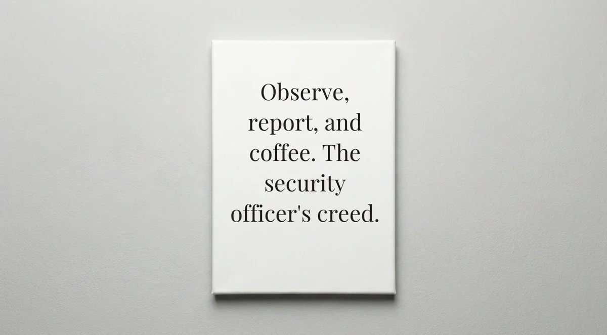 Security Officer quote wall art - canvas print