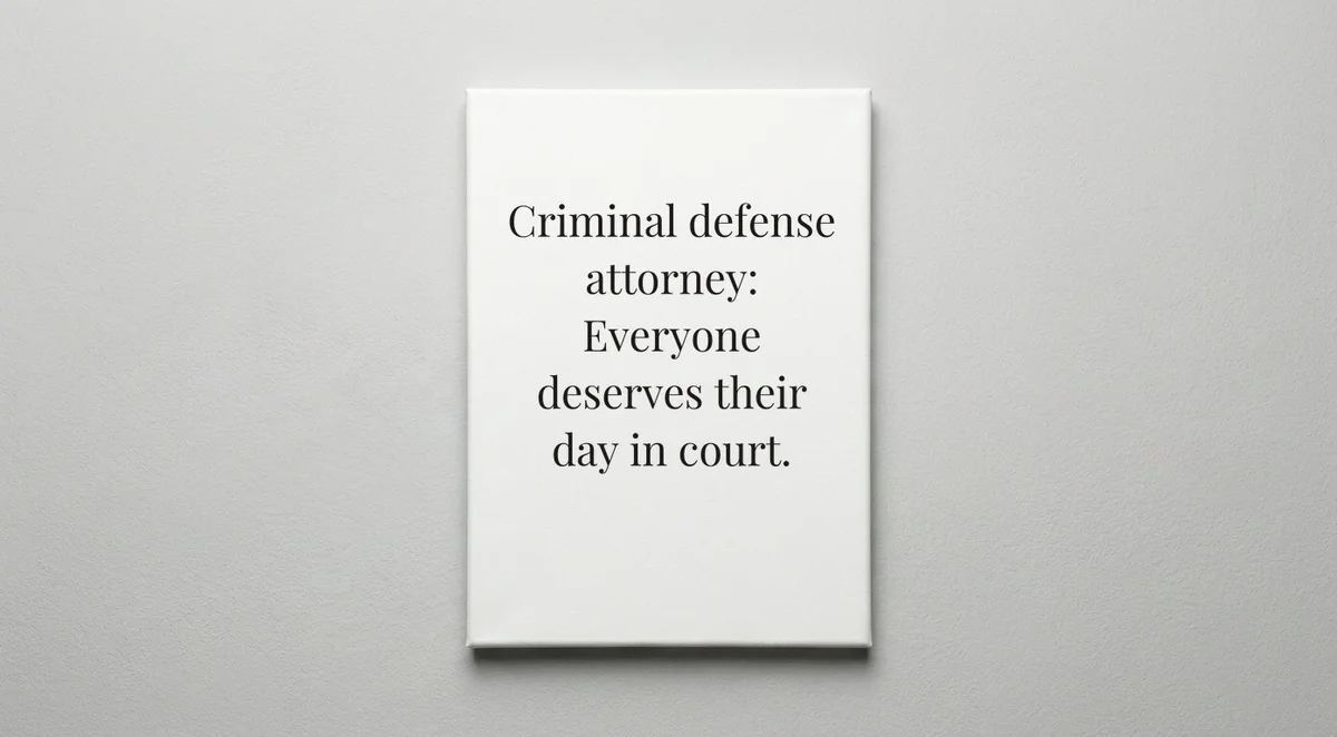 Criminal Defense Attorney quote wall art - canvas print