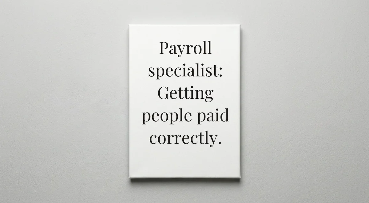 Payroll Specialist quote wall art - canvas print