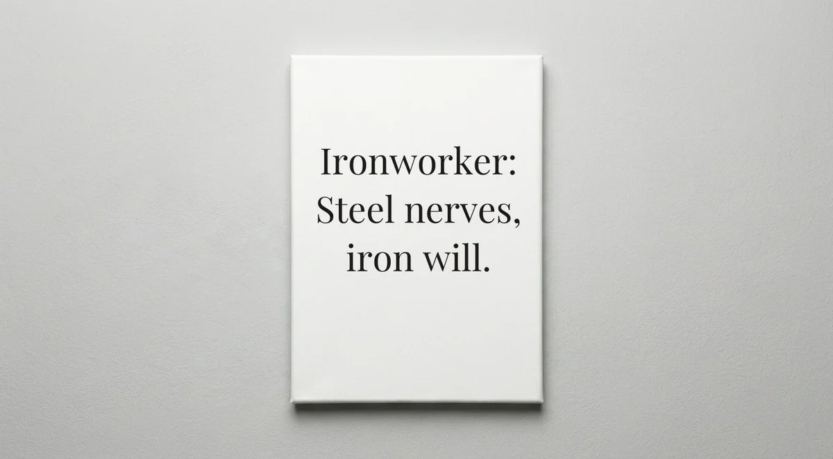 Ironworker quote wall art - canvas print