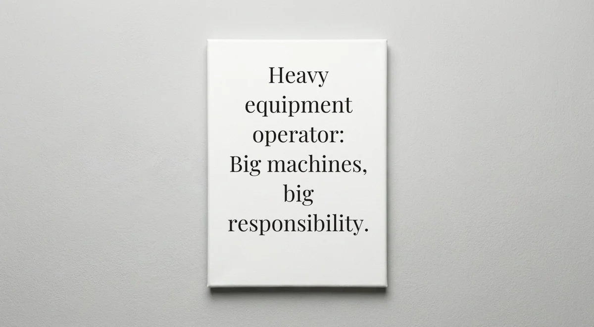 Heavy Equipment Operator quote wall art - canvas print